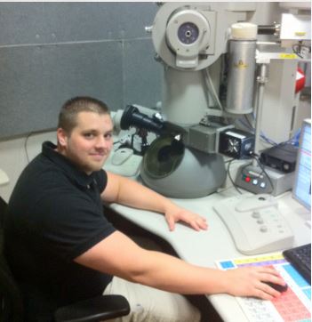Working with a transmission electron microscope (TEM) during graduate school.