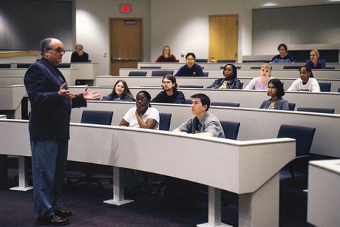 Bob Stach speaking to a class