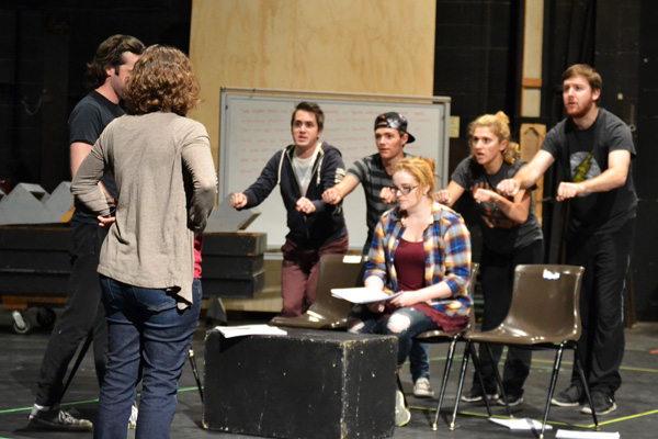 Stephanie Dean and the "Next to Normal" cast rehearse in the UM-Flint Theatre