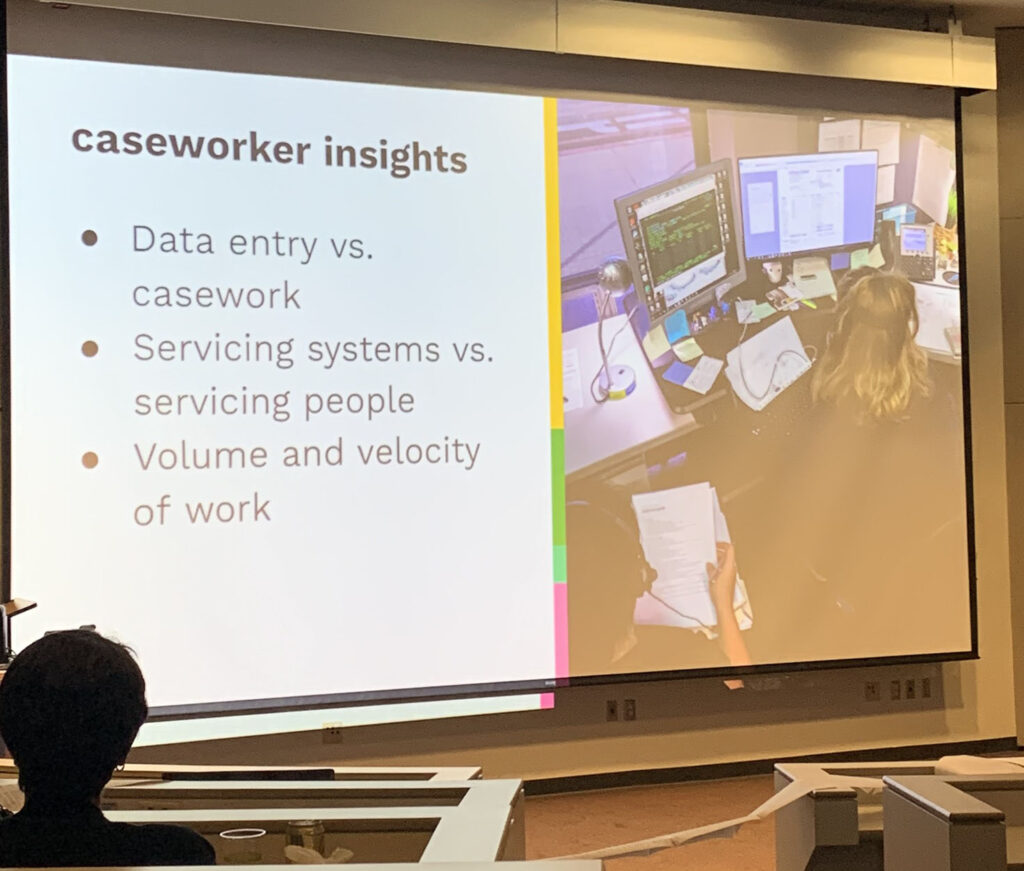 Presentation screen - Caseworker Insights Data entry vs. casework Servicing systems vs. servicing people Volume and velocity of work