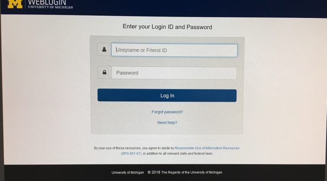 Passwords at University of Michigan-Flint